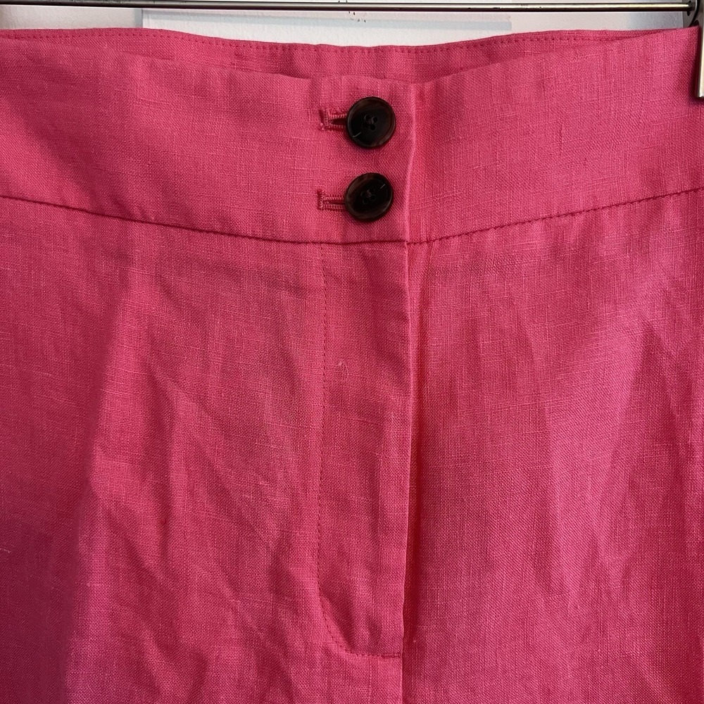 Talbots Pants Womens Size 16W Pink Coral Wide Leg 100% Linen Plus - Picture 4 of 12